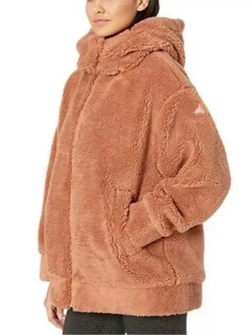 Alo Yoga Brown Tan Foxy Sherpa Jacket Coat Full Zip